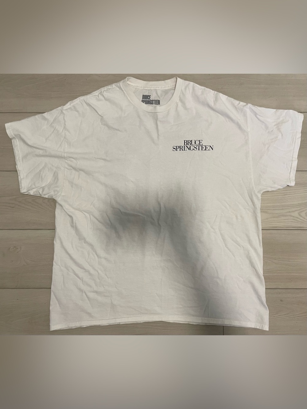 Bruce Springsteen White Graphic Crewneck Tee